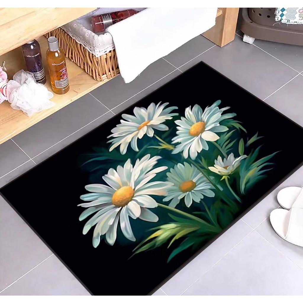 Diatom Printing Bathroom Thickening Mat Bath Non-slip Carpets In Wash Basin Bathtub Side Floor Rug Shower Room Doormat Memory Foam 3D Pad
