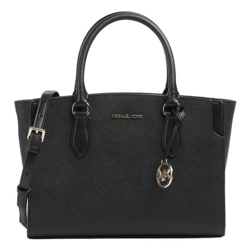 MICHAEL KORS Becca monogram leather shoulder crossbody handbag medium women s black чёрный