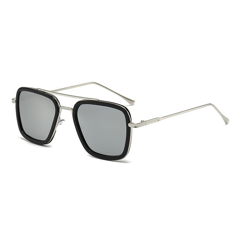 Stylish Men's Square Frame Sunglasses Inspired by Iron Man and Spider-Man - Trendy European and American Design, Large Frame