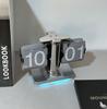 LAEYI Flip Clock, Flip Clock with LED Light, Retro Modern Desk Clock, Birthday Gift, Gift for Boyfriend/Friend, Stylish (Gray)