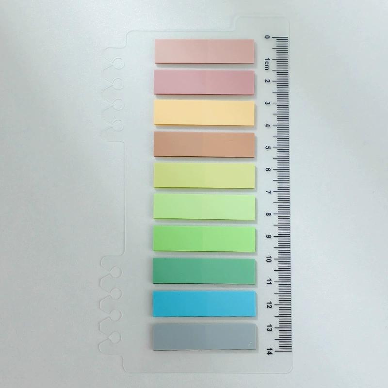 200 Hojas/juego Set de Notas Adhesivas Pastel Morandi Regla Cinta PET Pestañas Índice y Marcapáginas Diarios Planificadores Material Escolar y de Oficina Bloc de Notas