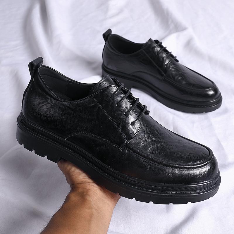 

Мужские кожаные туфли на платформе, оксфорды, на шнуровке, толстые мужские туфли дерби, на шнуровке, повседневные мужские туфли с квадратным носком, формальные туфли для мужчин 11
