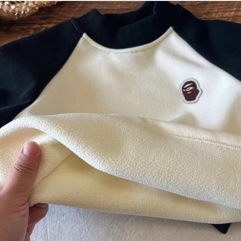 Boys Woolen Casual Sweatshirt Cotton Windbreak Thicken Autumn Winter Sweater Teenagers Warm Children's Clothing