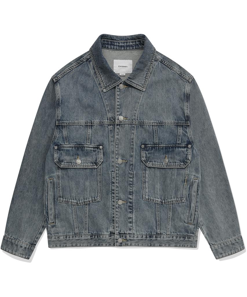 COVERNAT Denim Trucker Jacket Blue