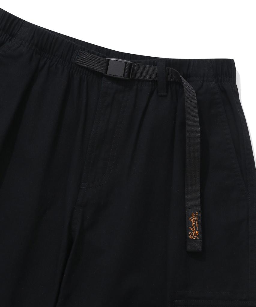 COLUMBIA UNIVERSITY Sl-Label Belted Cargo Cotton Pants Black