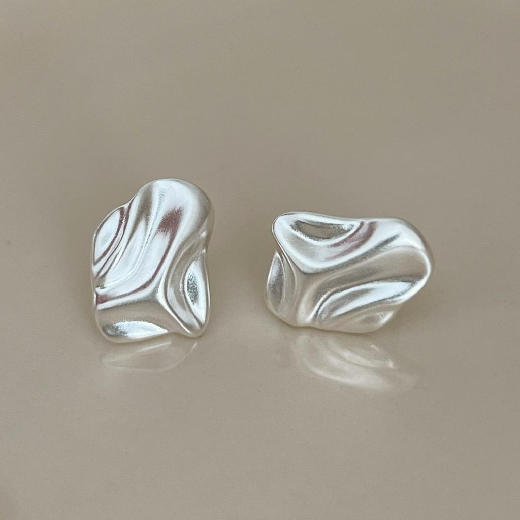 Irregular Wrinkled Frosted Surface Ear Stud Piercing Earrings For Women Fashion New Jewelry Accessories Gift Party