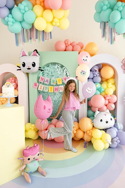 Balony Lateksowe Strong Koci Domek Gabi Pastelowe Mix 30 Cm 6 Szt