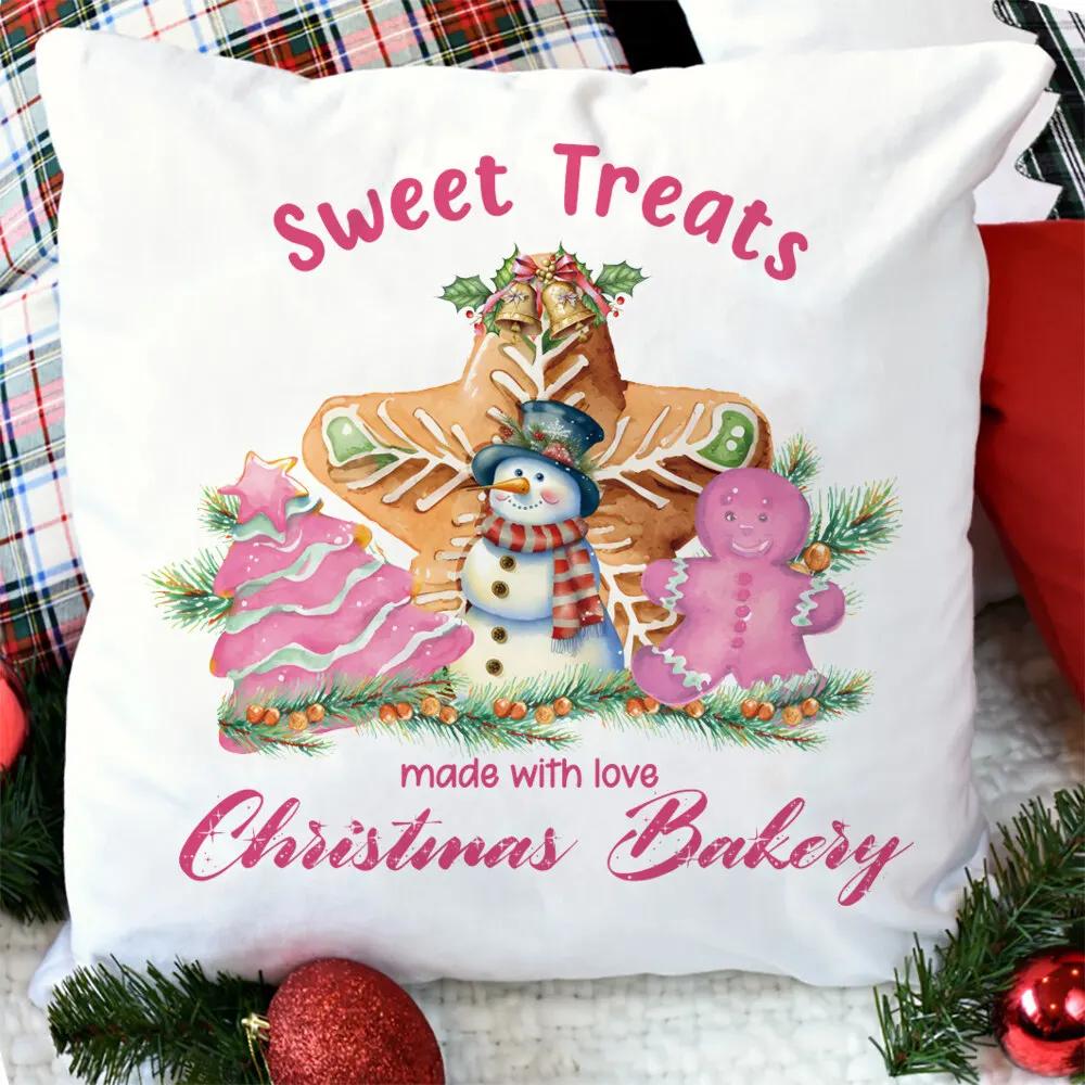 merry christmas printed Pillow Case christmas derco Pillow Dust Cover Bedroom Kids pink xmas Party Decoration Pillowcase gifts