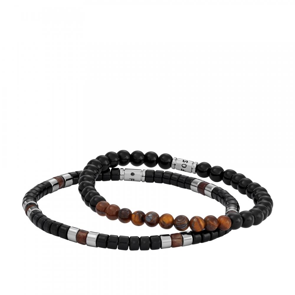 

Fossil Men s Black Acrylic Beaded Bracelet Gift Set