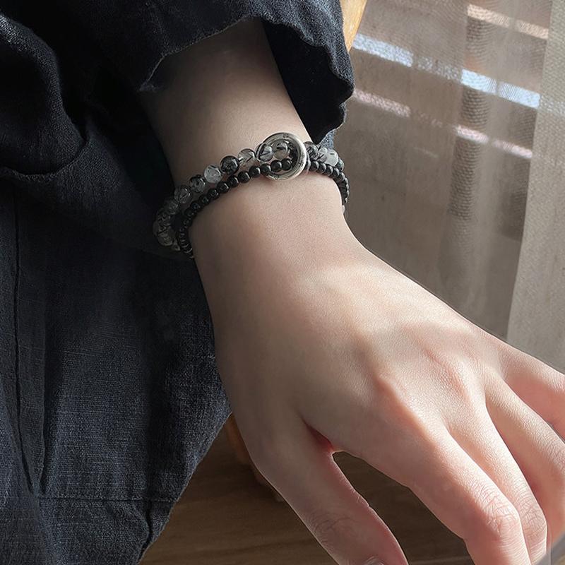 New Chinese Style Double-Layer Peace Lock Bead Bracelet High Value Couple Bracelet