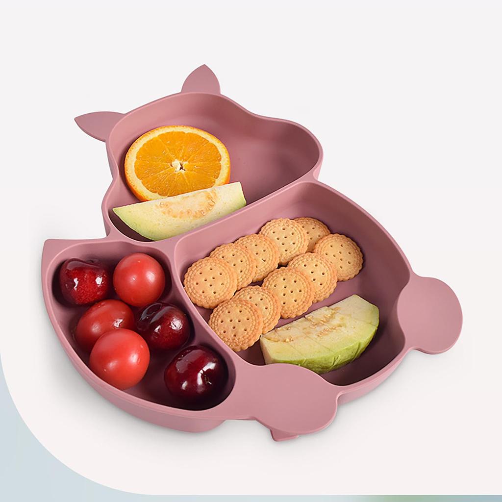 Children's Silicone Bib Silicone Dining Plate 6-Piece Set For Infant Supplementary Food Training Sucker Bowl Baby Divider Set