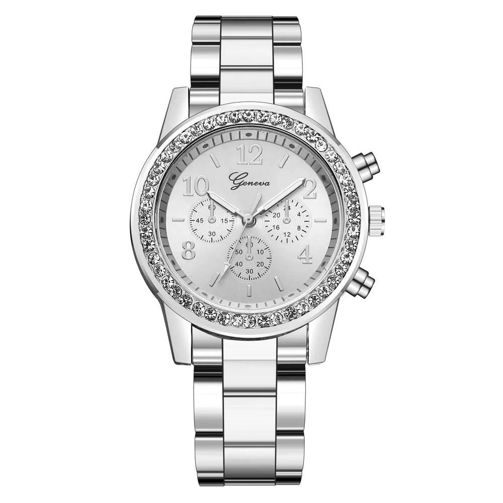 Women s Watch, Fake Three-eye Diamond-set Women s Watch, Fashionable Casual Quartz Watch. One Size