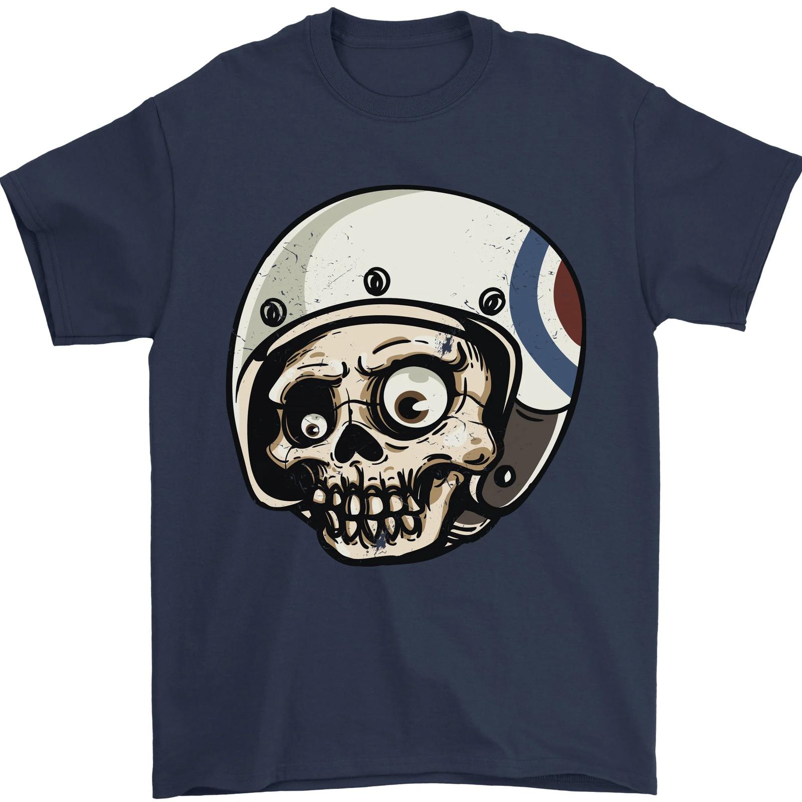 MOD Scooter Skull Motorcycle Biker Mens T-Shirt Cotton M