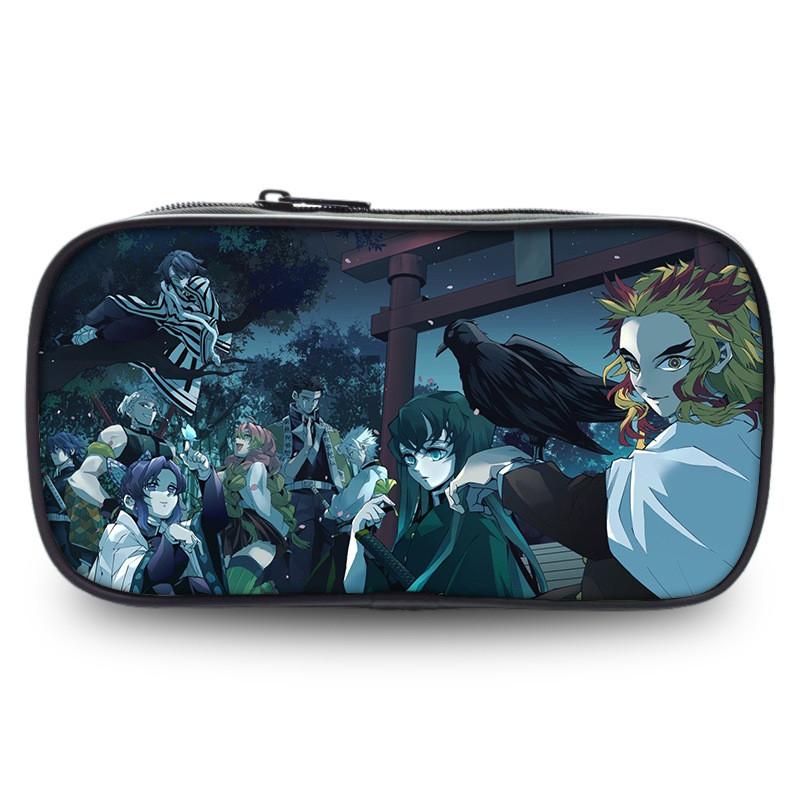 Durable Slayer Demon Pen Bag Versatile Oxford Fabric Large Capacity Stationery Holder