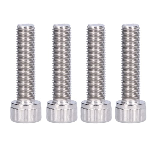Four 1.25mm Fine Pitch M10 Socket Cap Screws, A2-70 Stainless Steel, Bright Finish, for Construction, DIY, and Automotive Applications (M10*40)