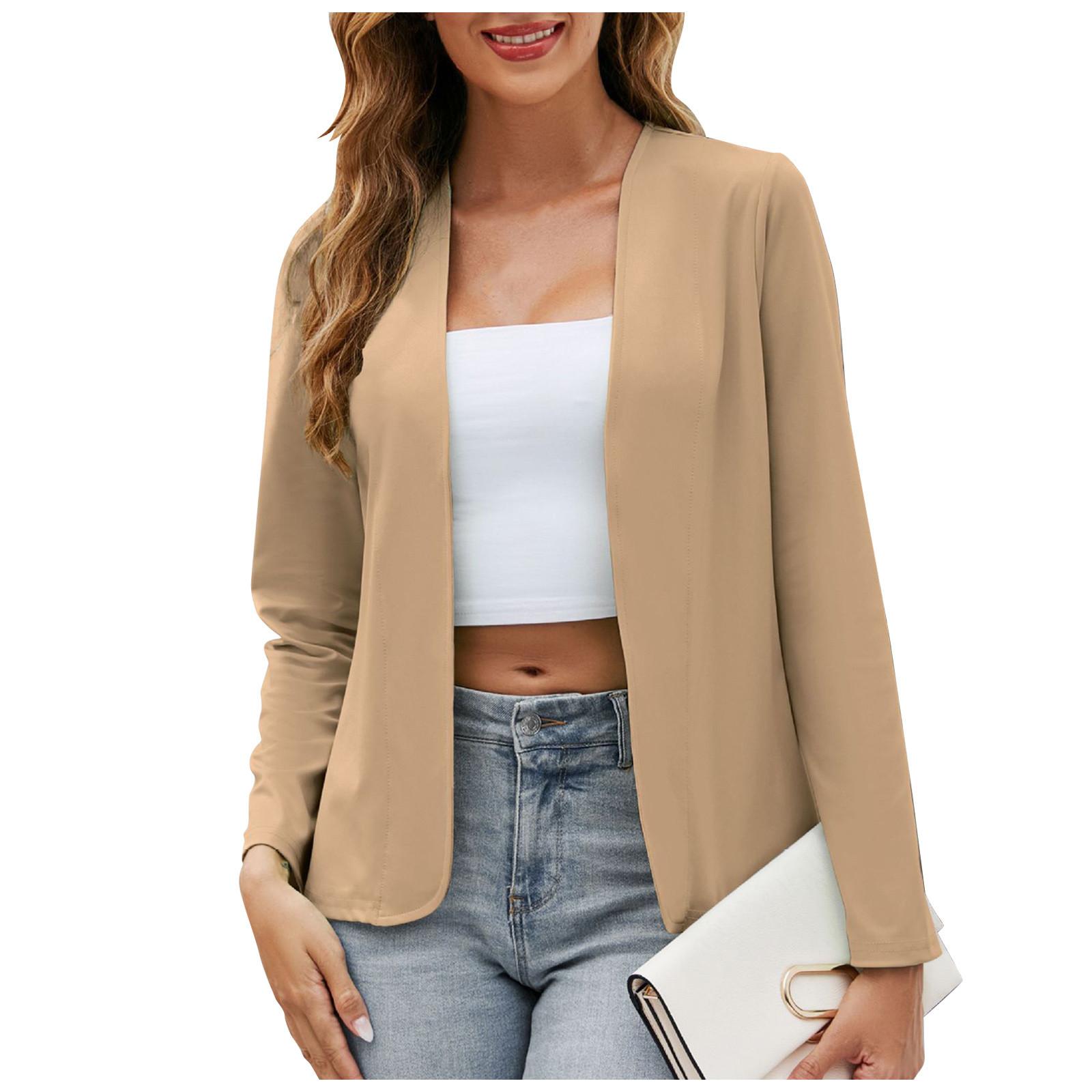 

Женский повседневный модный однотонный кардиган, пиджак XL хаки