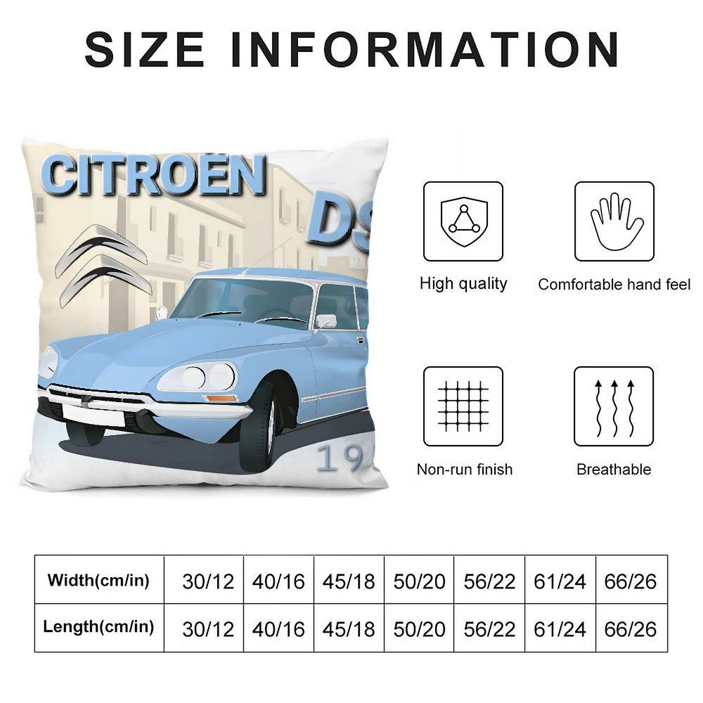 Cool C-Citroen Classic Pillow Case Plush Fabric Soft Double Sided Print Sofa Cushion Cover Throw Pillow Covers