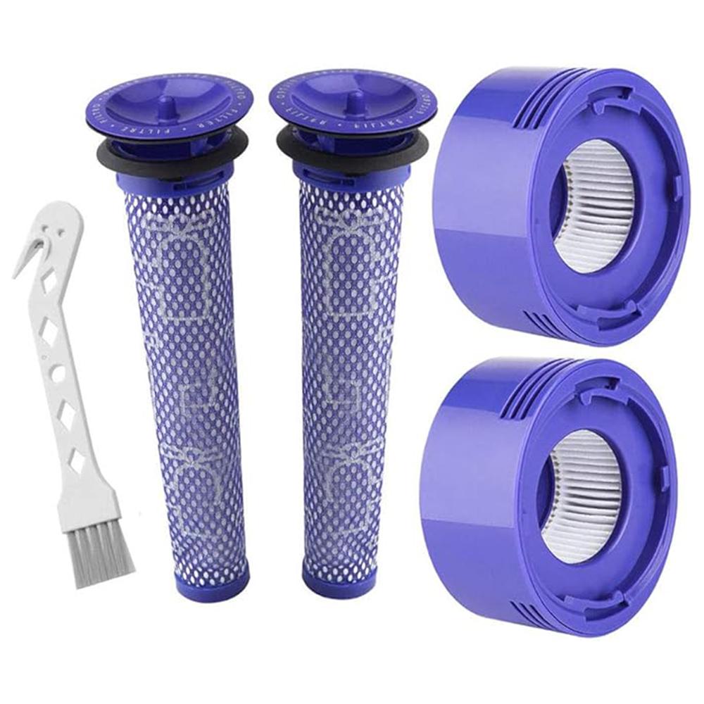 For Dyson V8/V7 Vacuum Cleaner 2 Pre Filters + 2 Post Filters + 1 Brush Accessories Set