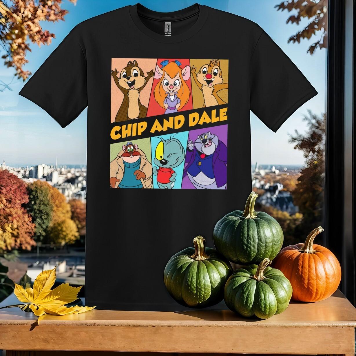 Retro 90s Chip N Dale Characters T-Shirt Mens Womens Tees Top T Shirt Mens Womens Tees Top Men Women Unisex Tshirt SY566 2XL