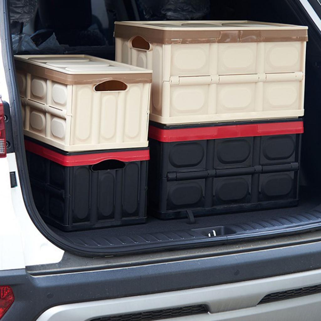 Car Trunk Organizer 30L Foldable Tools Equipment Storage Box for BBQ Lake - Black