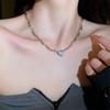Light Luxury and High Grade Black Peach Heart Collar Chain for Spicy Girls with A Cold and Elegant Style, Exquisite and Niche Necklace