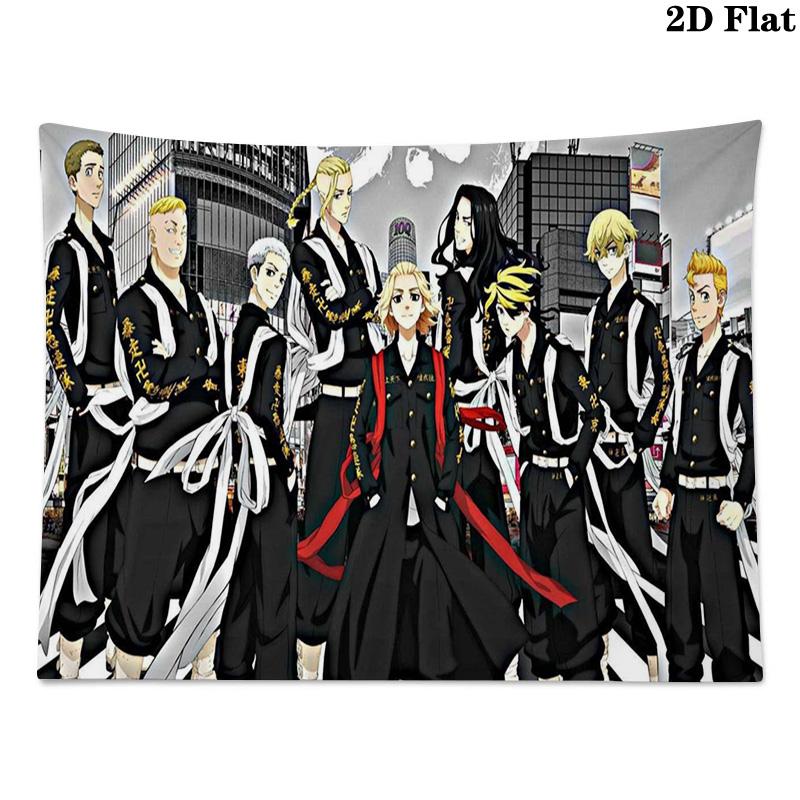 Tokyo Revengers Wall Tapestry Aesthetic Wall Hanging Printed Fabric Blanket Decorative Tapestries for Bedroom Living Room Home Decor