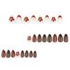 Hot-selling smudged petal flower manicure wearing nail piece French short almond nail fake nail
