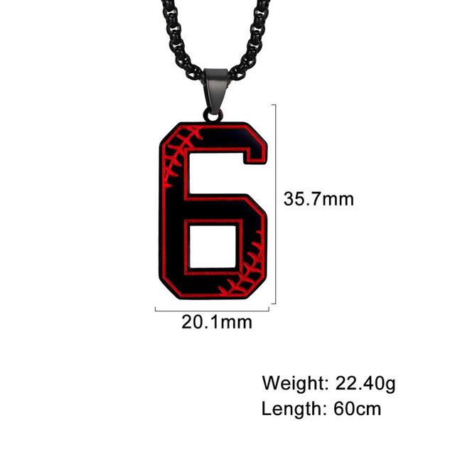 My Shape Baseball Pattern Number Pendant Necklace For Men Sport Basketball Figure Stainless Steel Necklaces Fashion Male Jewelry