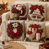 Wreath Throw Cushion Case Soft Xmas Pillowslip Atmosphere Santa Pillow Cover Bedroom