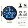 Vintage Chicago Blues Saxophone Neon Tin Metal Wall Art for Home Bar Cafe Decor