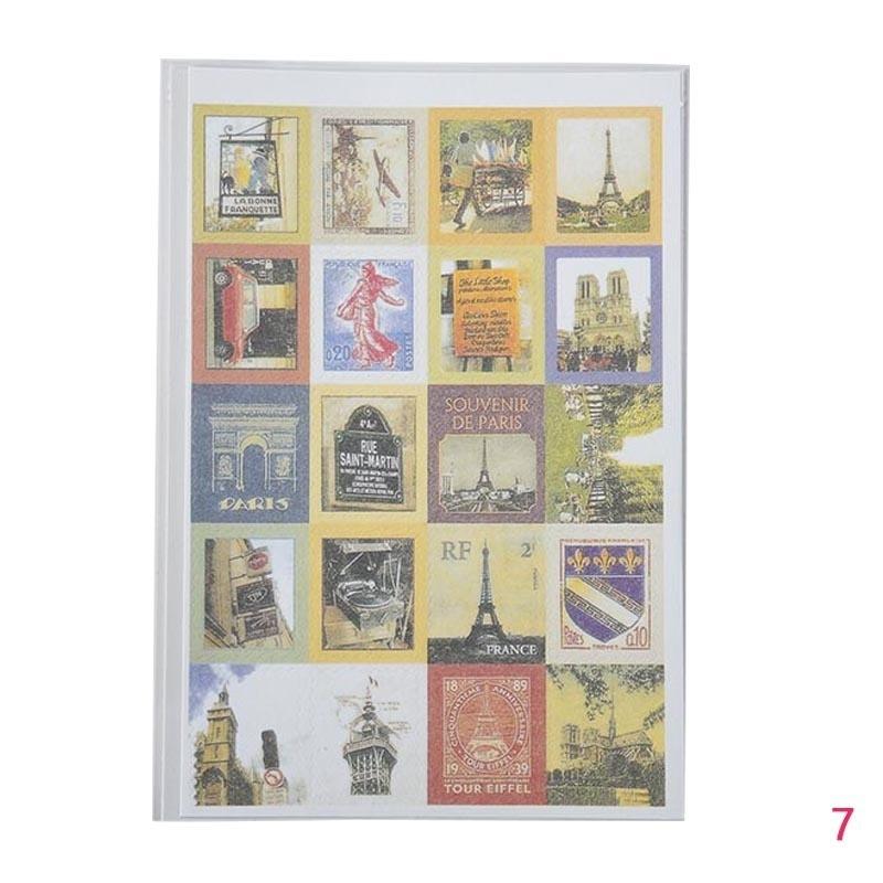 4 Sheets/80pcs DIY Vintage Retro Paper Sticker London Italy Doris Alice Prince Stamp