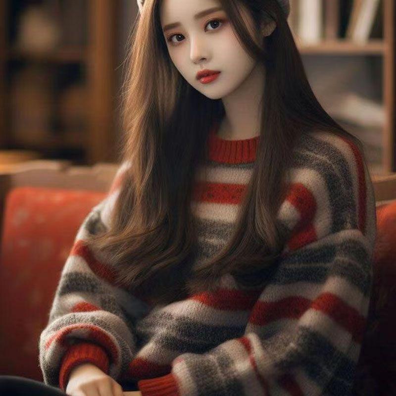 

Вязаный свитер 2024 в стиле ретро с цветными блоками - Мягкий, Свободный, Универсальный, Молодежный фасон M