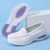 Air Cushion Nurse Shoes Women's Spring Summer Hollow Soft Sole Breathable Thick Sole Leather Non-slip Work Medical Shoes Spot