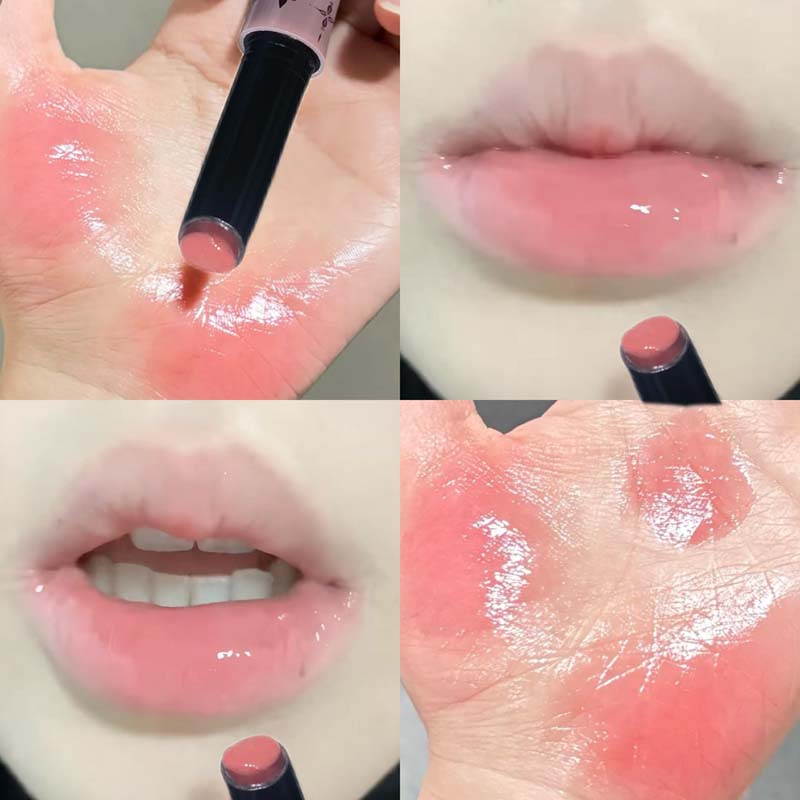 Moisturizing Mirror Water Light Solid Lip Gloss Peach Pink Shimmer Jelly Lipstick The Lips Look Tender and Plump Makeup Cosmetic
