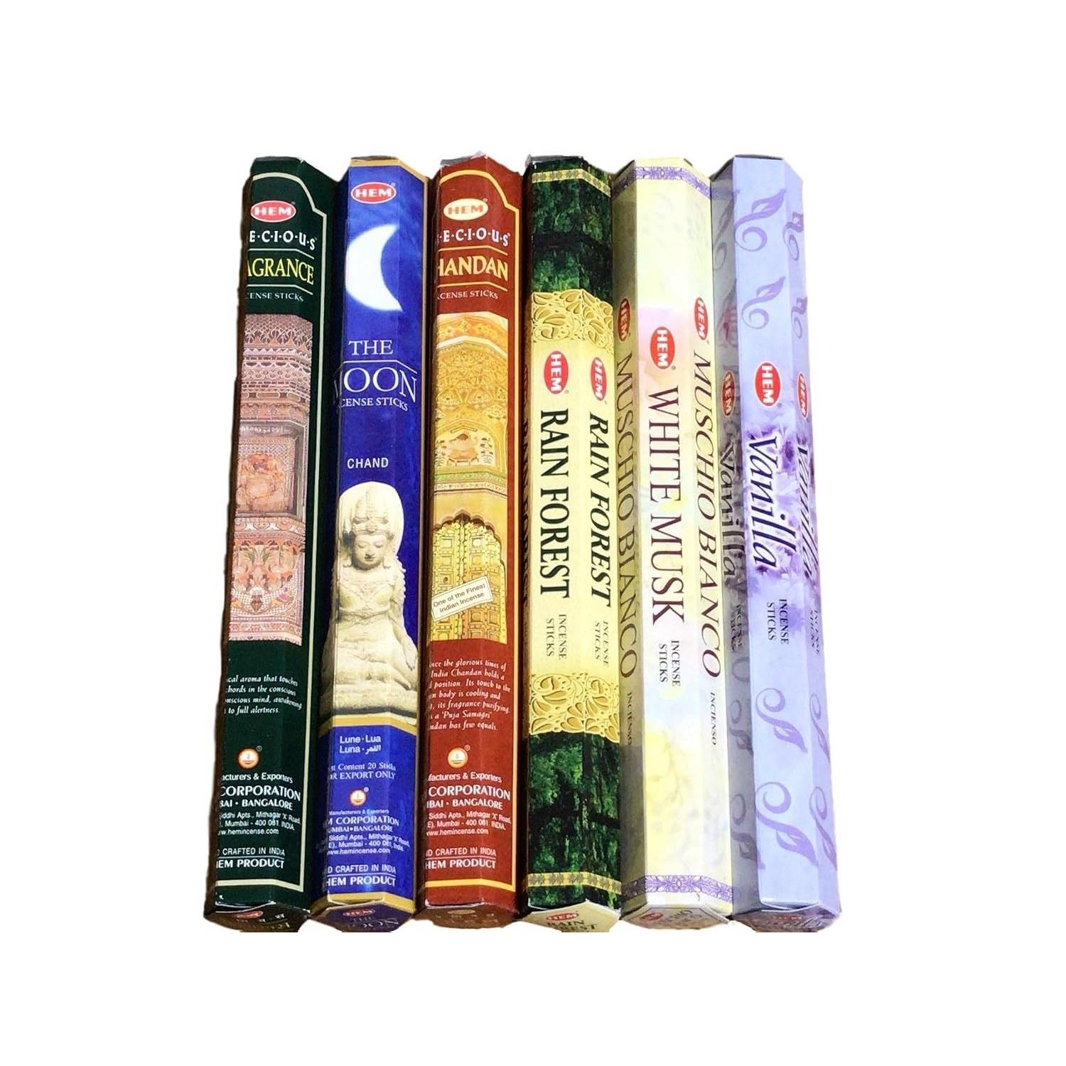 HEM India Incense 6 Types Assorted Set Boxes