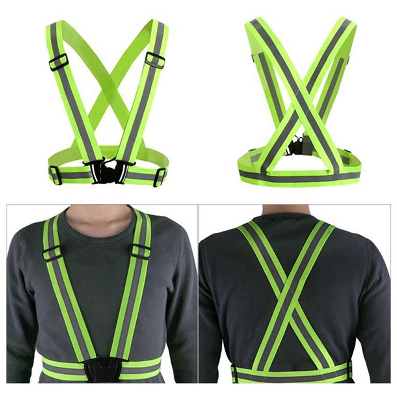 Highlight Reflective Straps Night Running Riding Clothing Vest Adjustable Safety Vest Elastic Band For Adults And Children