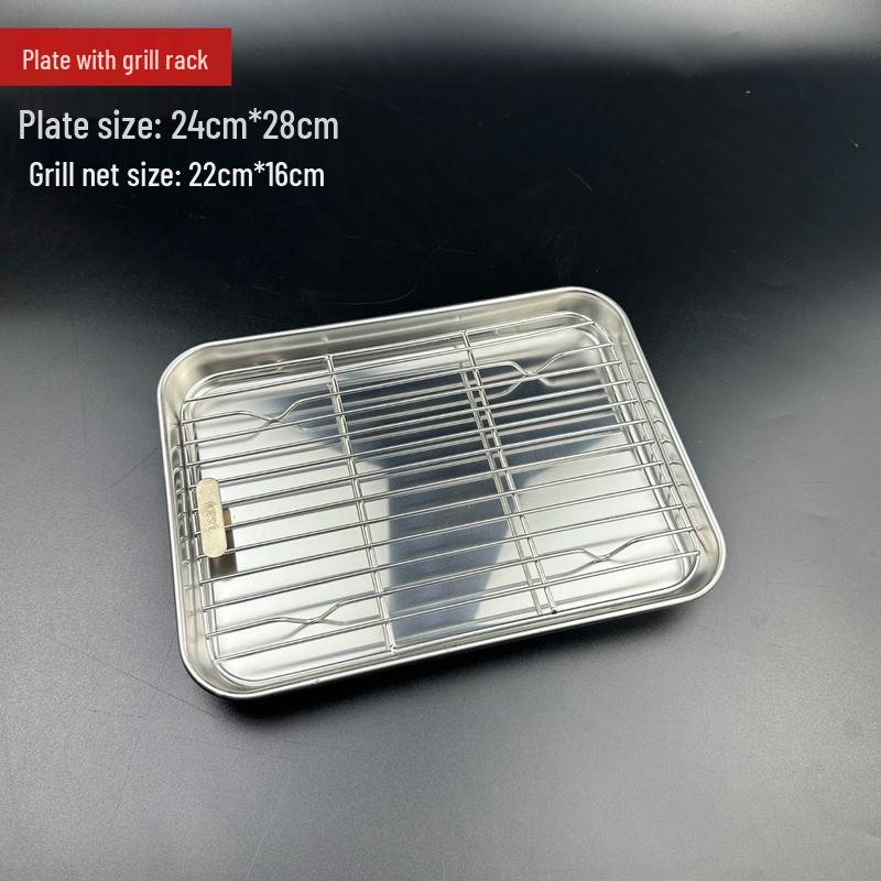 Stainless Steel BBQ Grill Rack with Tray