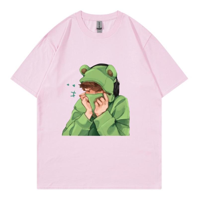 Spring and Summer Unisexs and Unisexs Casual Loose Fitting Tshirt Short Sleeved Cartoon Cute Pet Printed Unisexs Tshirt