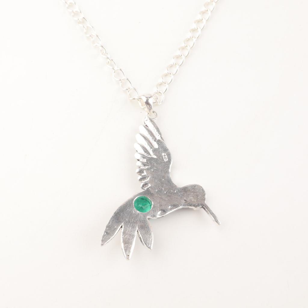 Chrome Diopside Gemstone 925 Sterling Silver Pendant 1.8" Jewelry Gift For Mom CP-20-6