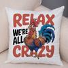 Rooster Sunflower Pillowcase Double Print Weekend Fish Cushion Cover Soft Plush Summer Goose Pillowcase for Sofa Home Car