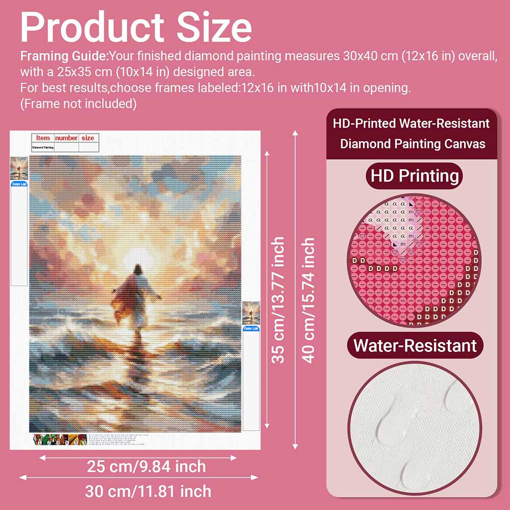 Diamond painting Jesus walking on water DIY 5D home room decoration kit