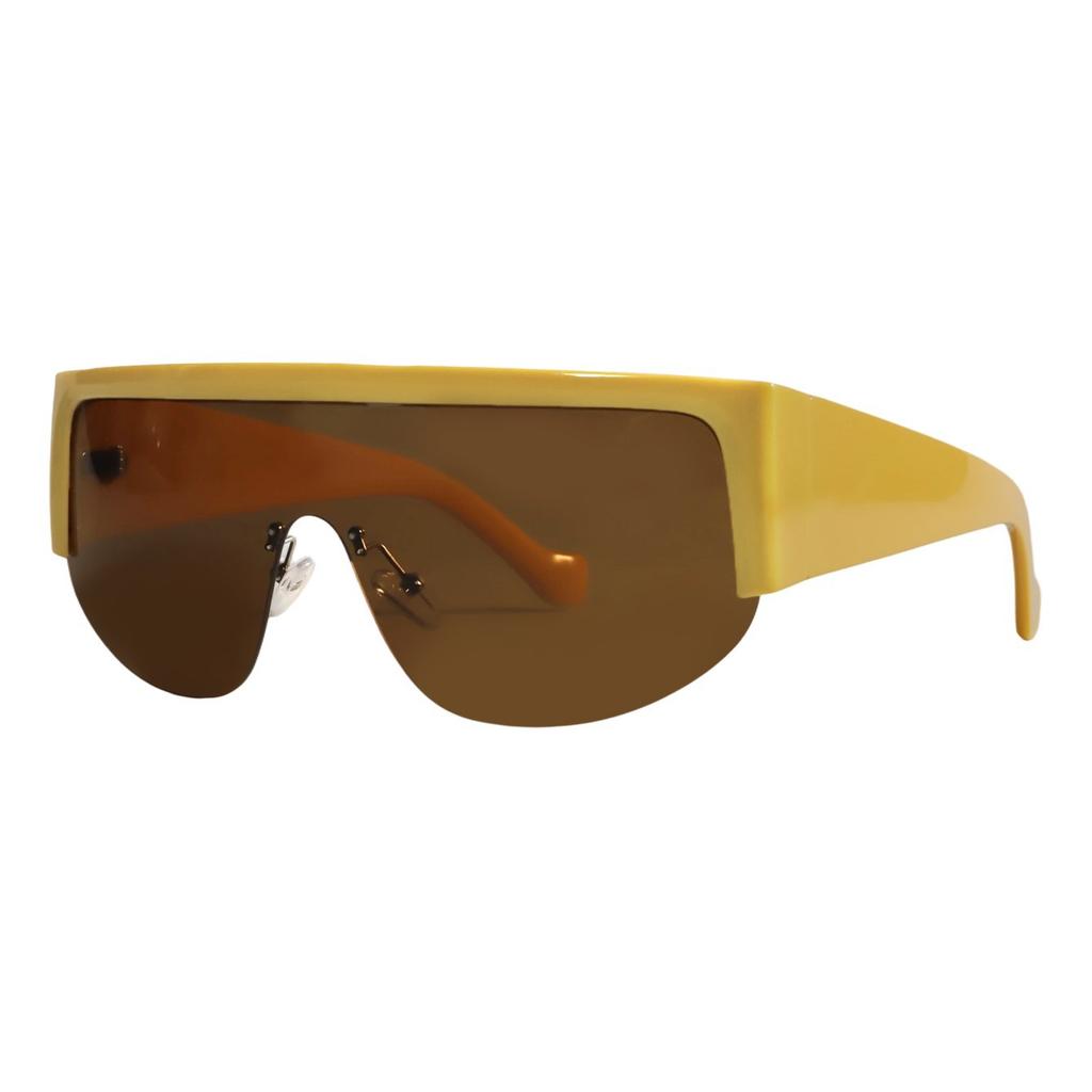 European and American integrated mask sunglasses retro tortoiseshell wide-sided shield sunglasses YK millennial babes half-frame sunshade