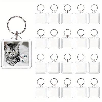 50 Pieces Acrylic Picture Keychain, Blank Photo Keychain, Acrylic Photo Frame Keyring