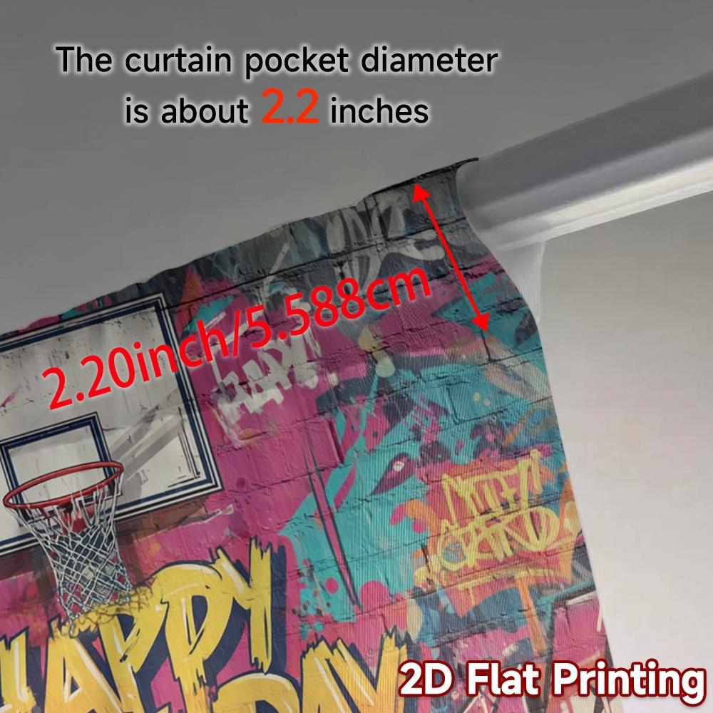 2pcs   2D FLAT PRINTING Curtains (Without Rod) Birthday Hoop Modern Curtain Fabric Yarn Curtains Holiday for Bedroom   Living