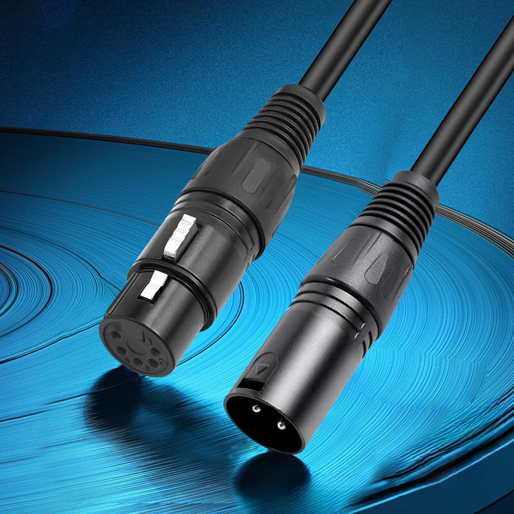 XLR Male 3 Pin To XLR Female 5 Pin Audio Cable XLR 3M To XLR 5F DMX Lighting Cable for Stage Lighting Microphone Adapter Cable