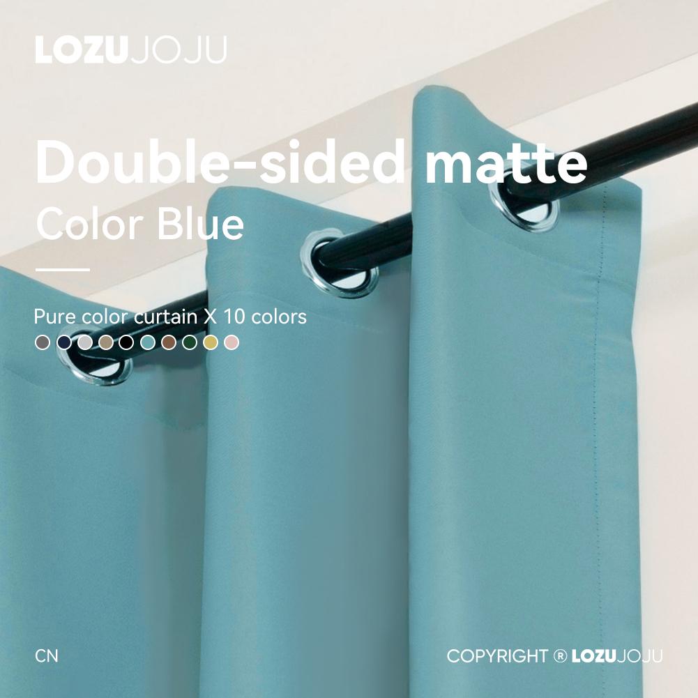 1 Stück LOZUJOJU 70–80 % Verdunkelung, einfarbige Verdunkelungsvorhänge mit gerüschtem Rand für Wohnzimmer, Schlafzimmer, Heimdekoration