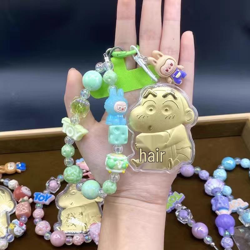 999 Pure Gold Crayon Shin-chan Cartoon Charm Pendant: Keyring & Phone Chain Accessory