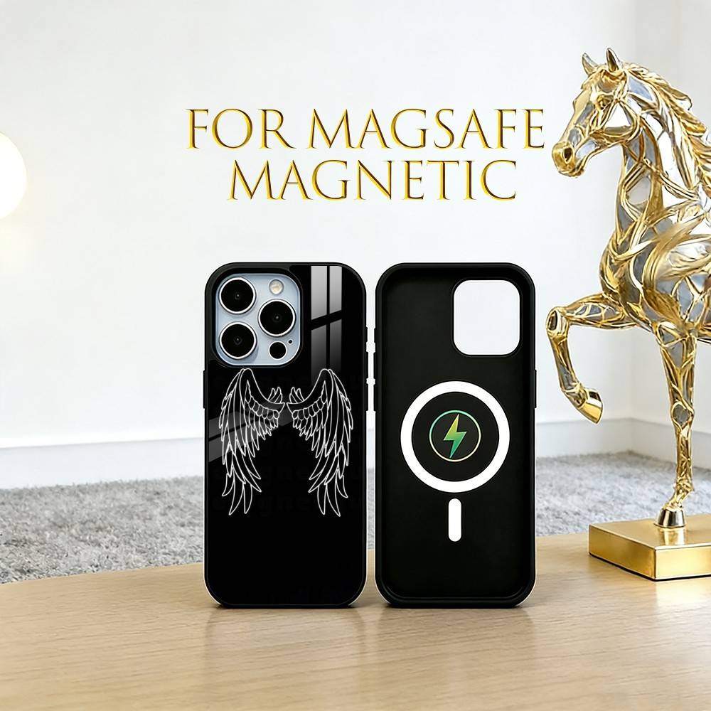 Angel wings Phone Case For iPhone17,16,15,14,13,12,11 Plus,Pro Magnetic with Magsafe Wireless Charging