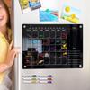 Black Fridge Magnet Calendar Board Sticker Weekly Planning Message Board Reusable Magnetic Schedule Sticker Plan Reminder