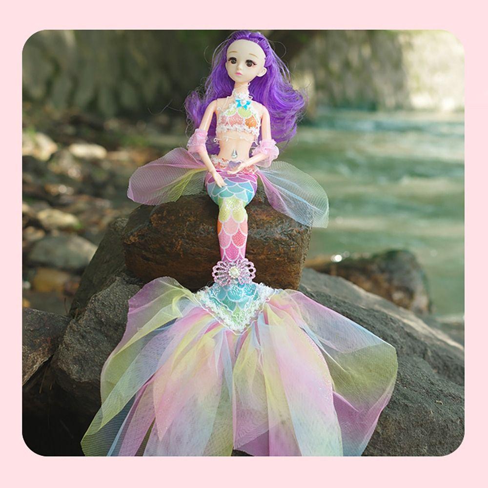 11 Movable Joints Mermaid Doll 17.7in Girl Children Toys Princess Doll (with Lights and Music)